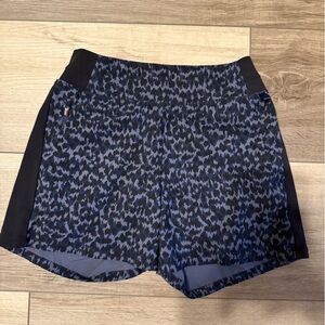 Athleta Black and Navy Printed Athletic Shorts